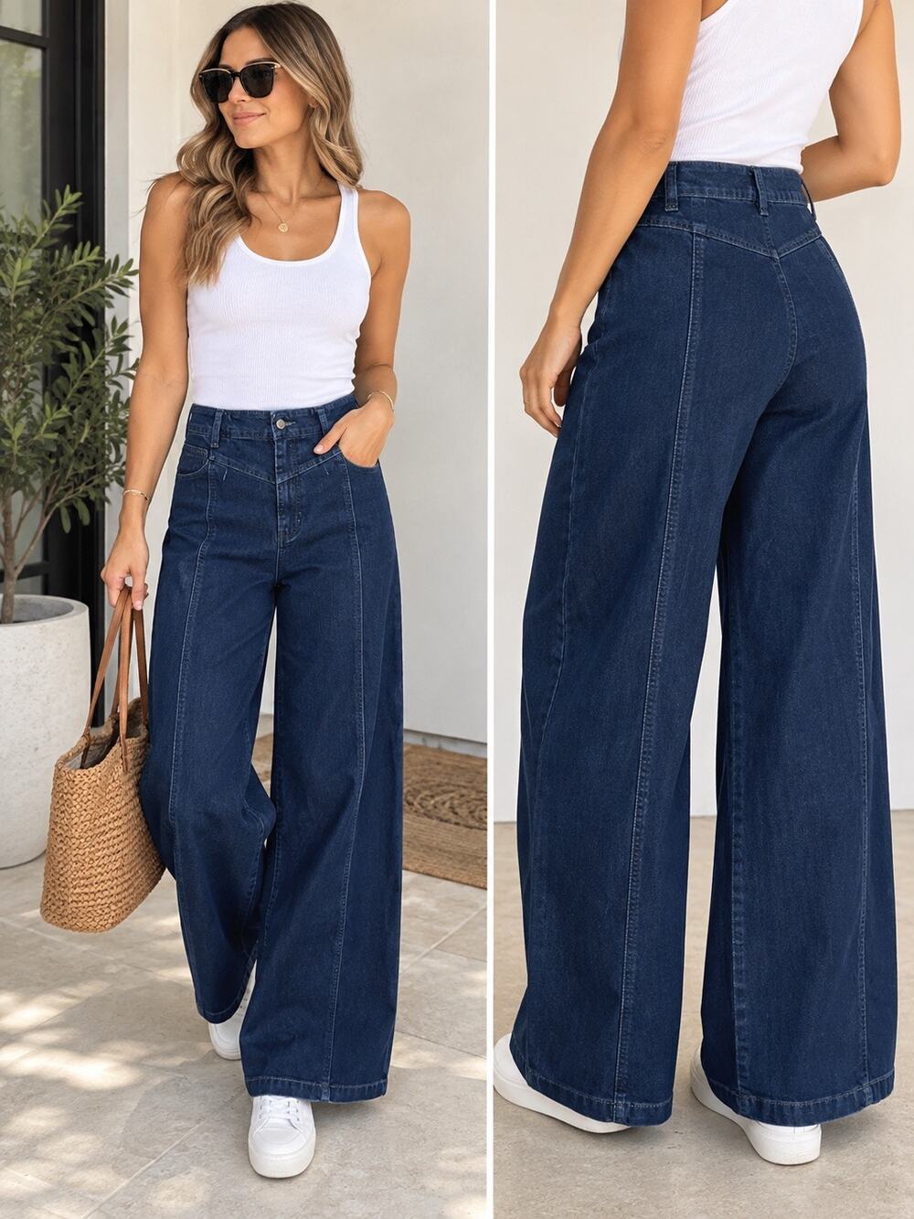 NWT We The Free Libre Wide Leg Jeans 31 Dark Wash High Rise Free People